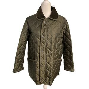 Rockall Barn Chore Quilted Jacket M Green Brown Made in England Equestrian